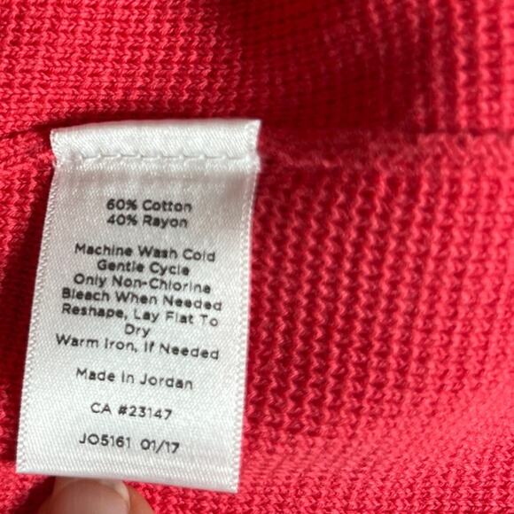 Talbots Coral Ruffle Zip Cardigan Sweater Small NWT Classiccore Preppy - Picture 8 of 10